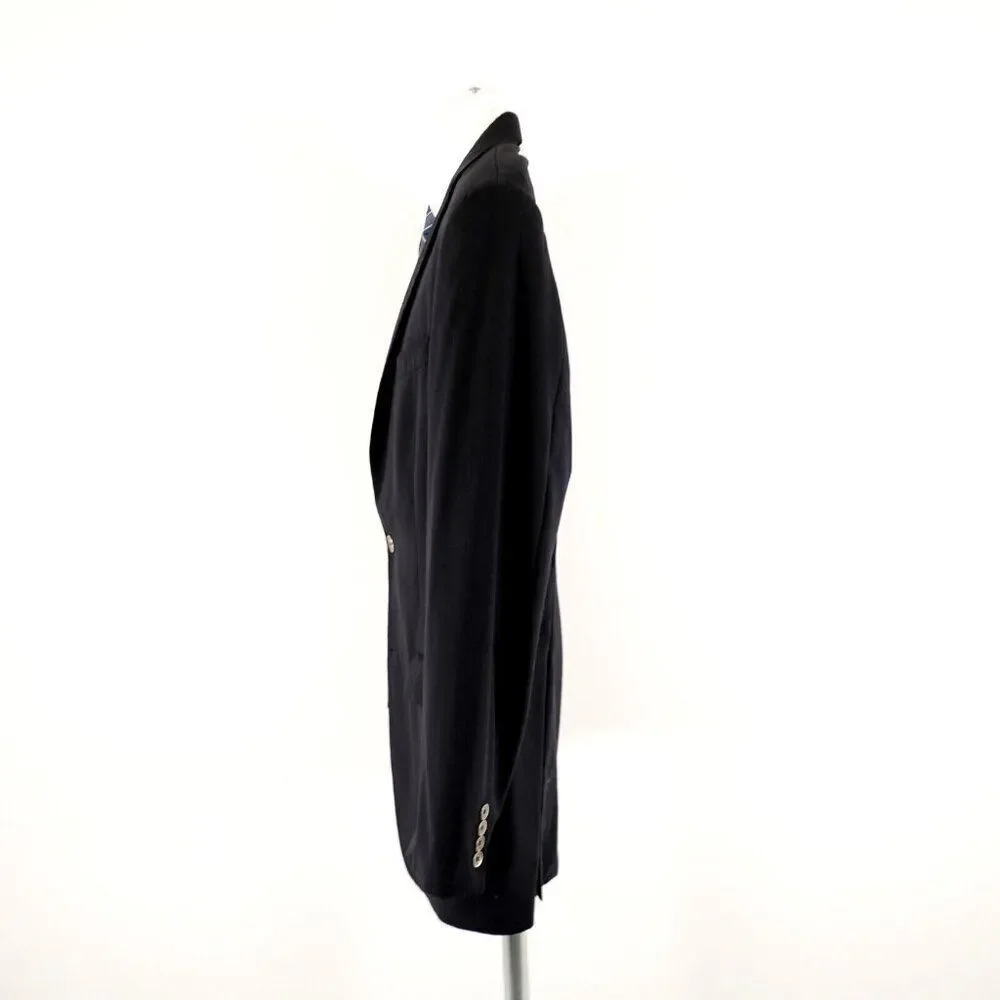 Calvin Klein Wool Navy Blue 38L 2 Silver Button‎ Blazer Or Slim Fit 40L